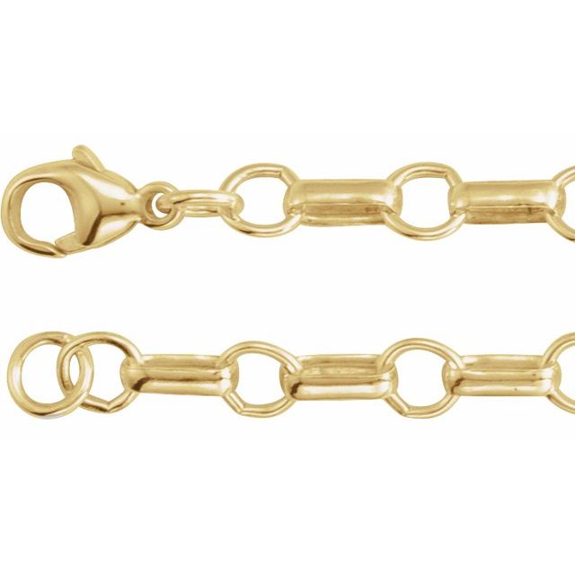 5.3mm paperclip chain necklace in 14k yellow gold, 18 inch