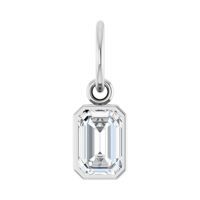 Emerald-Cut Lab-Grown Diamond Necklace in 14K White Gold