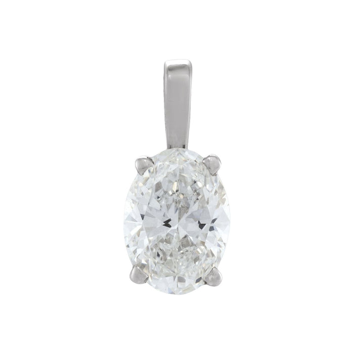 14K Gold Diamond Solitaire Necklace in 14K White Gold, Lab-Grown · 1/2 ct