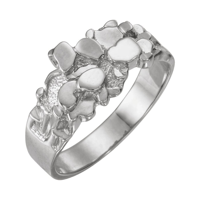 Men's Nugget Ring, 11 mm shown in 14K White Gold
