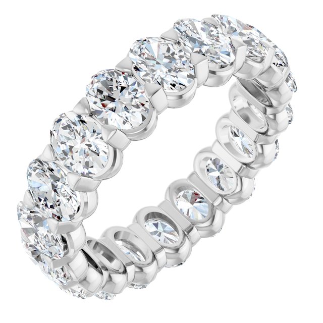 Low-Profile Oval Diamond Eternity Band in 14K White Gold