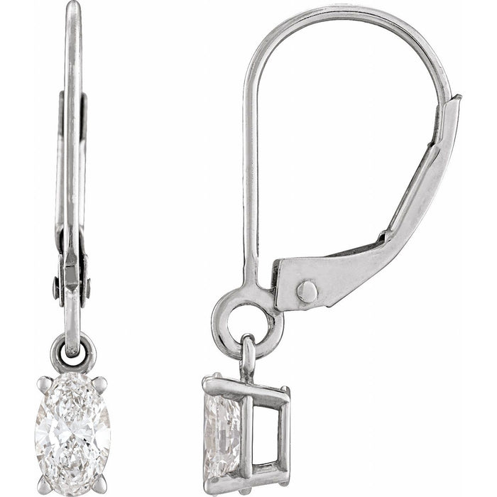 14K White Gold 1/2 ct tw Diamond Dangle Earrings diamond earrings