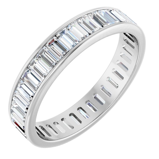Channel-Set Baguette Diamond Eternity Band in 14K White Gold