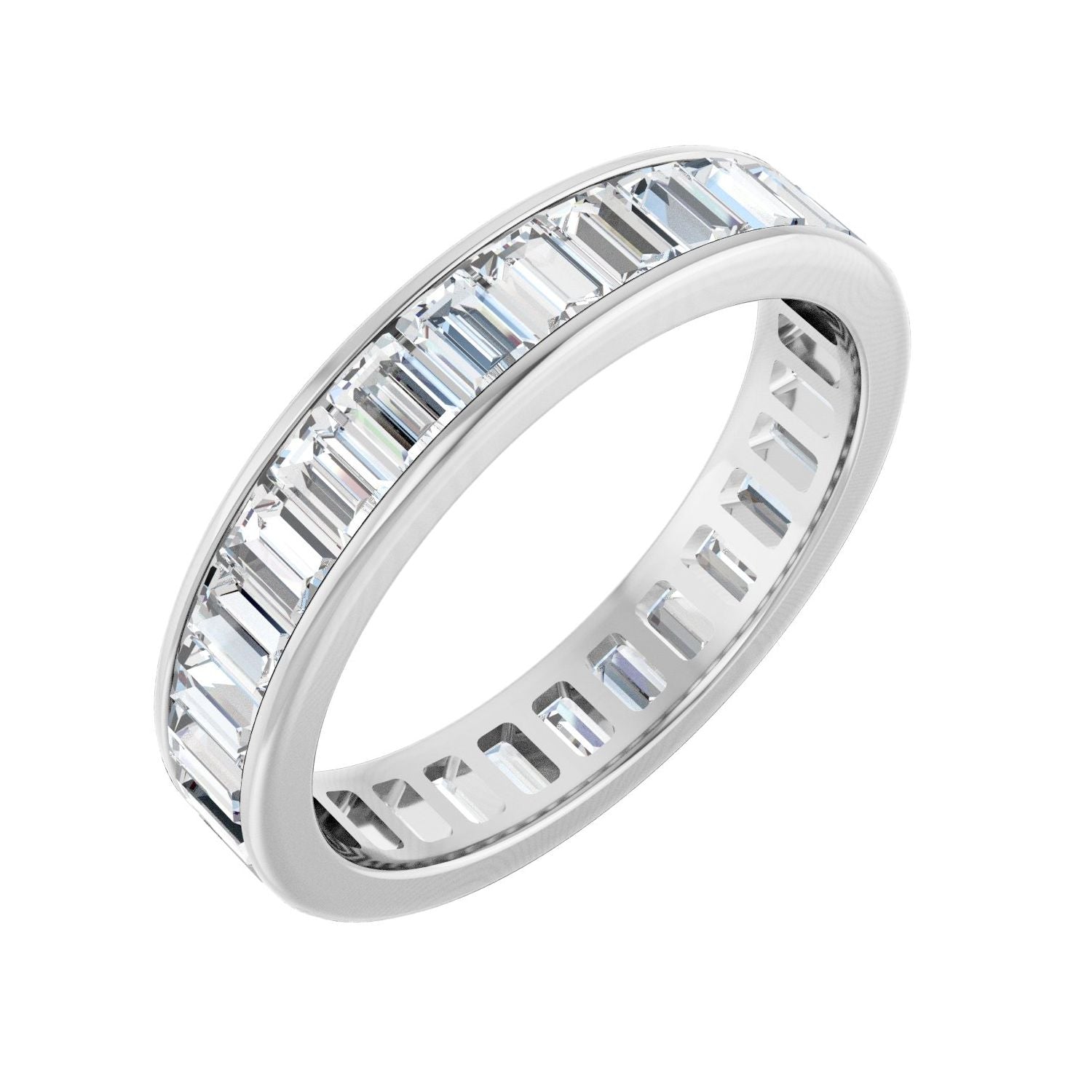 Bold Channel-Set Baguette Diamond Eternity Band