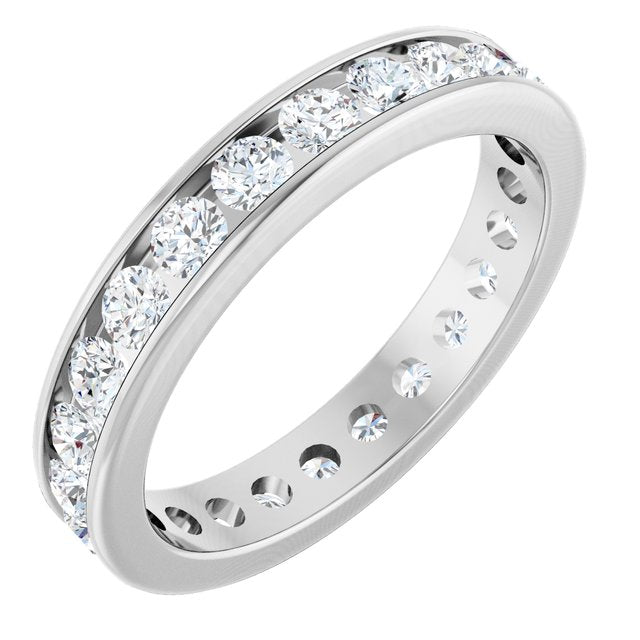 Channel-Set Diamond Eternity Band in 14K White Gold