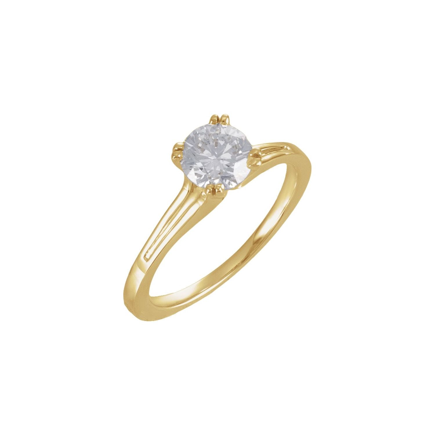 Round Solitaire Moissanite Engagement Ring