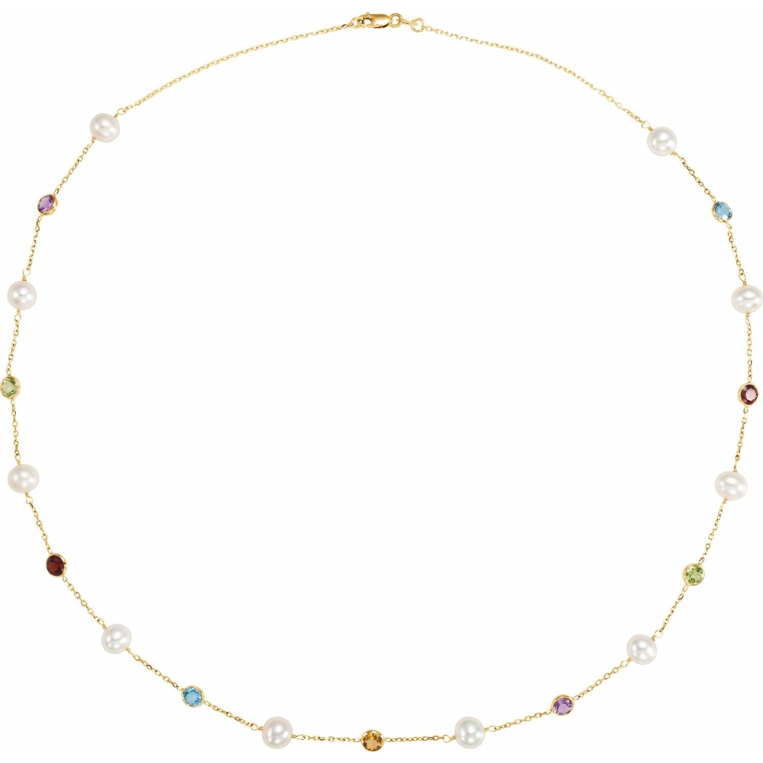 Cultured Freshwater Pearl Pearl birthstone necklace in 14K Yellow Gold