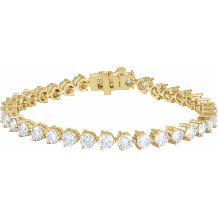 18K 12 ct Natural Diamond Tennis Bracelet in Yellow Gold