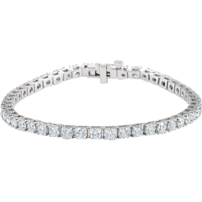18K 7 ct Natural Diamond Tennis Bracelet in White Gold