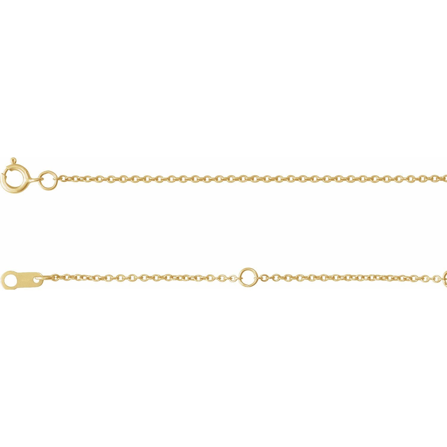 1mm Adjustable Cable Chain Necklace in 14K Yellow Gold