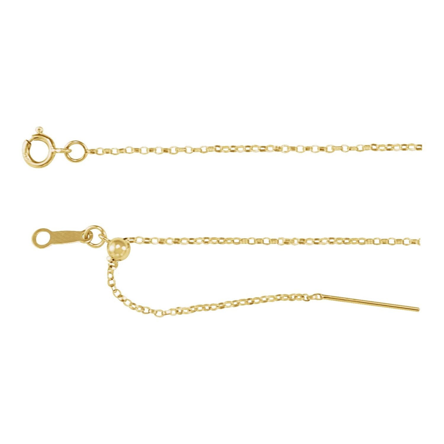1mm Adjustable Threader Bead Chain Necklace | Diamond & Sapphire