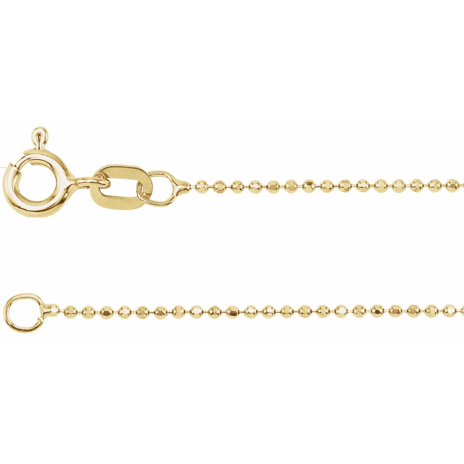 1mm Diamond-Cut Bead Chain Necklace | Diamond & Sapphire