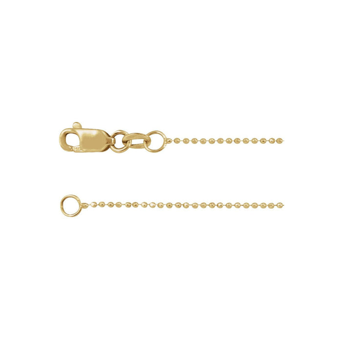 1mm Diamond-Cut Bead Gold Chain Necklace — solid gold necklace | Diamond & Sapphire