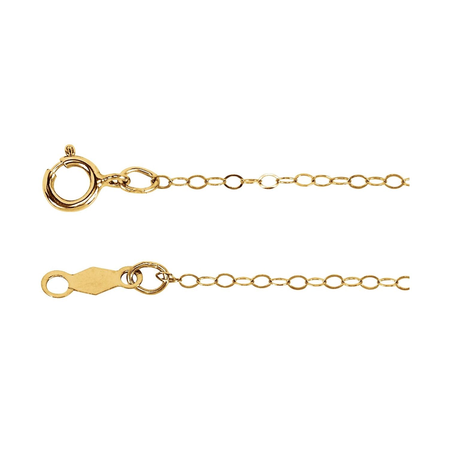 1mm Flat Cable Chain Necklace in 14K Yellow Gold