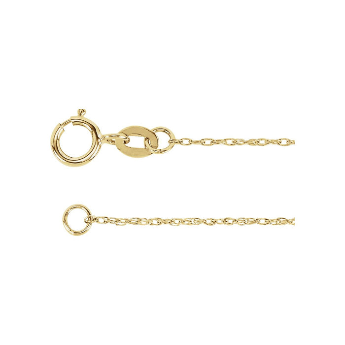 1mm Rope Gold Chain Necklace — solid gold necklace | Diamond & Sapphire