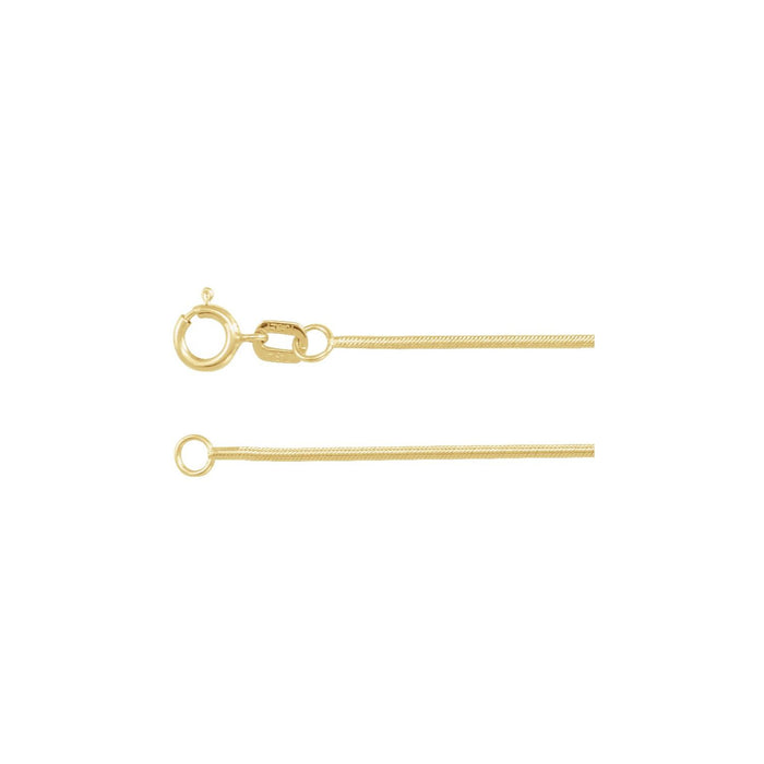 1mm Snake Gold Chain Necklace — solid gold necklace | Diamond & Sapphire