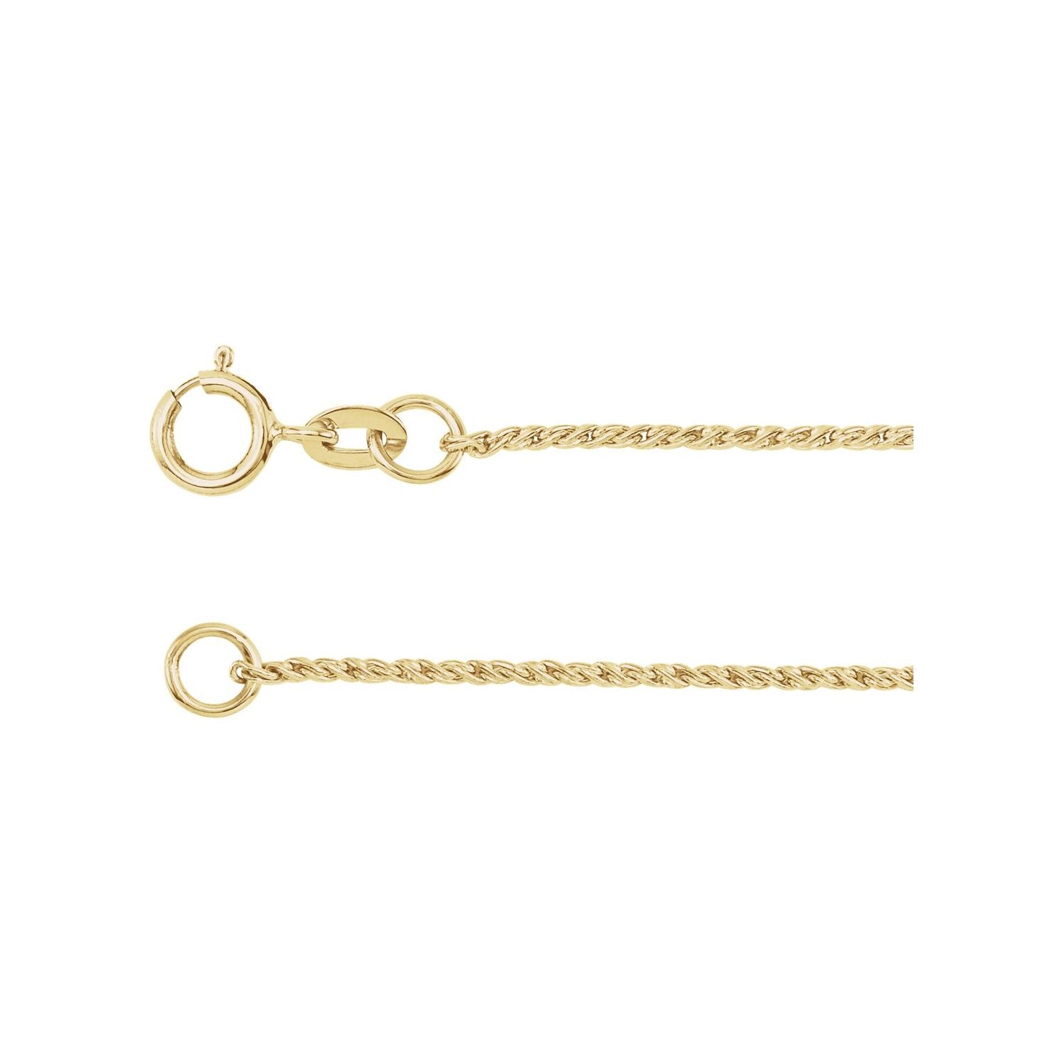 14K Yellow Gold 1 mm twisted wheat necklace