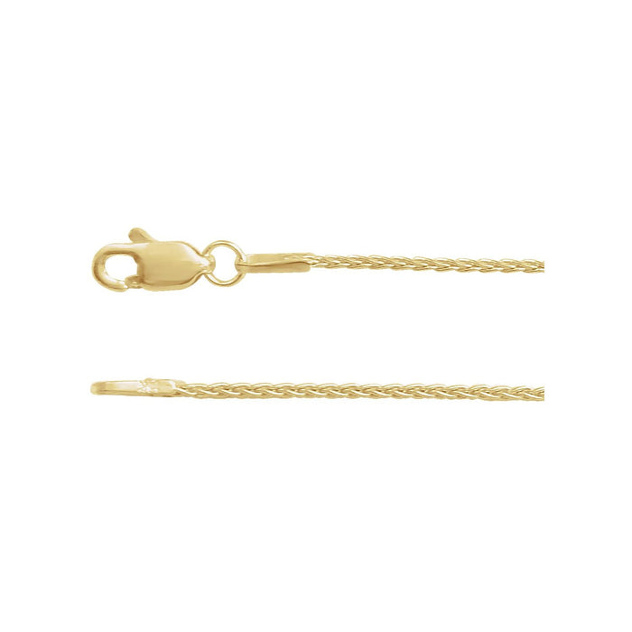 1mm Wheat Gold Chain Necklace — solid gold necklace | Diamond & Sapphire