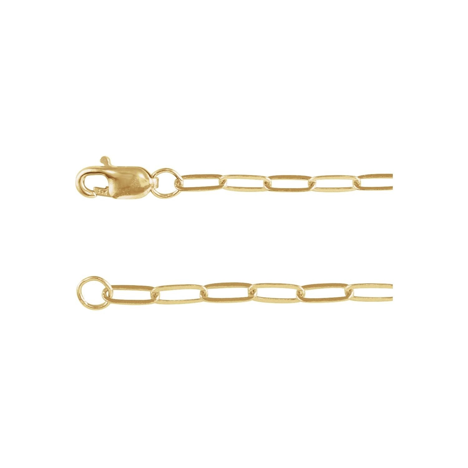 2.1mm Paperclip Chain Necklace | Diamond & Sapphire