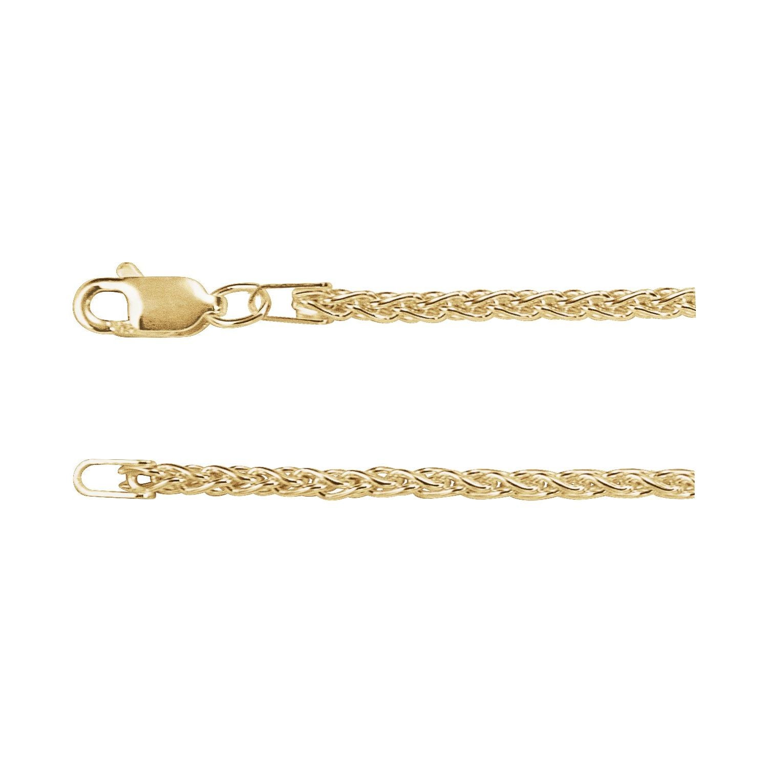 2.25mm Wheat Chain Necklace | Diamond & Sapphire
