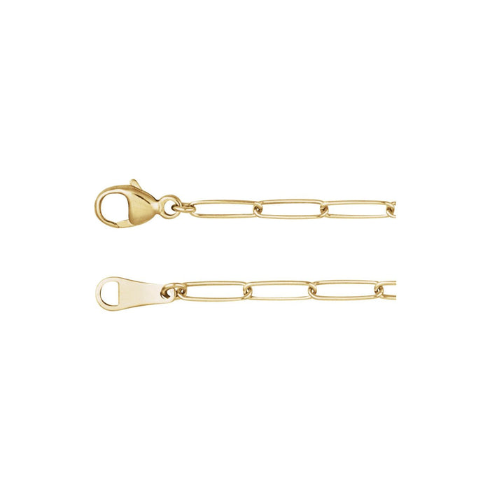 2.4mm Paperclip Chain Necklace | Diamond & Sapphire