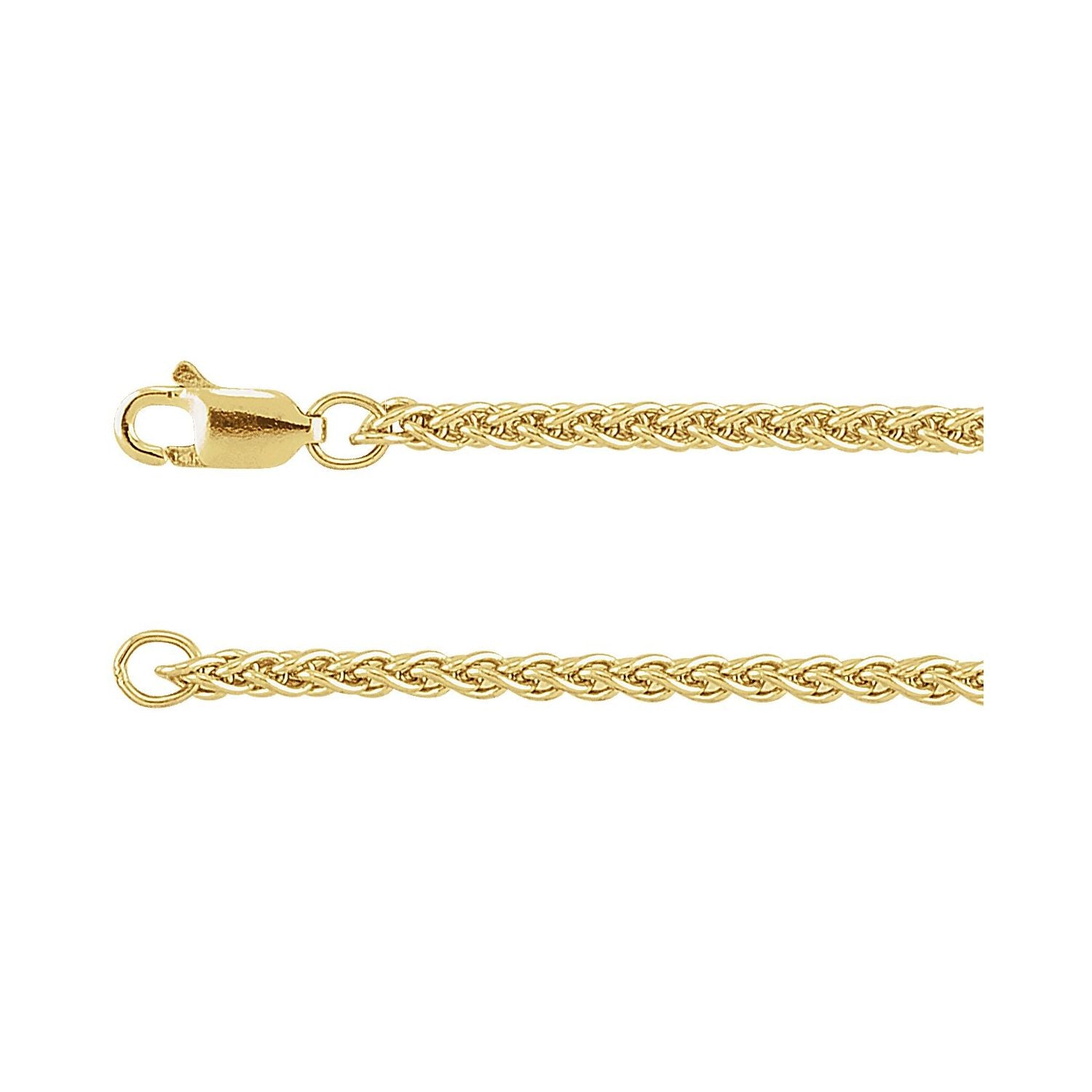 2.4mm Wheat Chain Necklace | Diamond & Sapphire