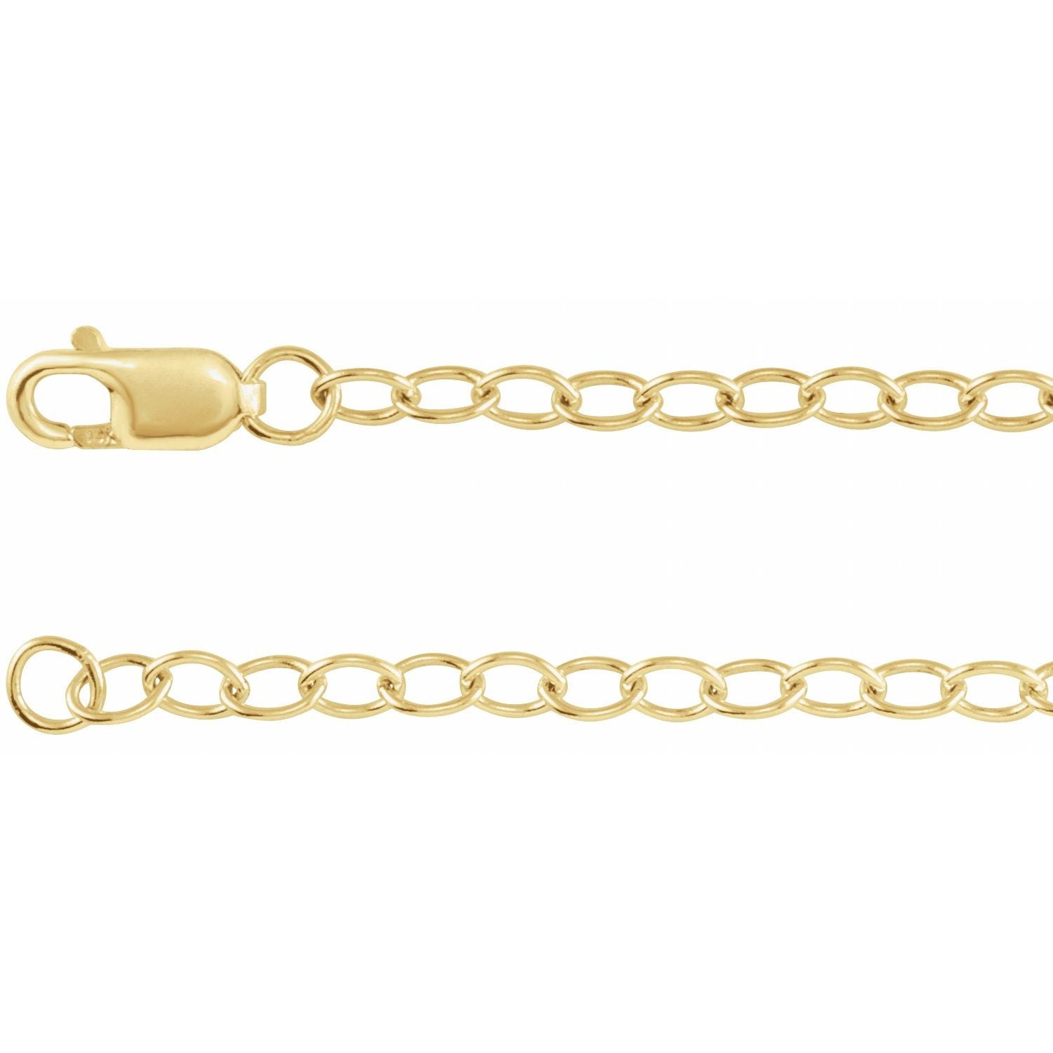 2.5mm Cable Chain Necklace in 14K Yellow Gold