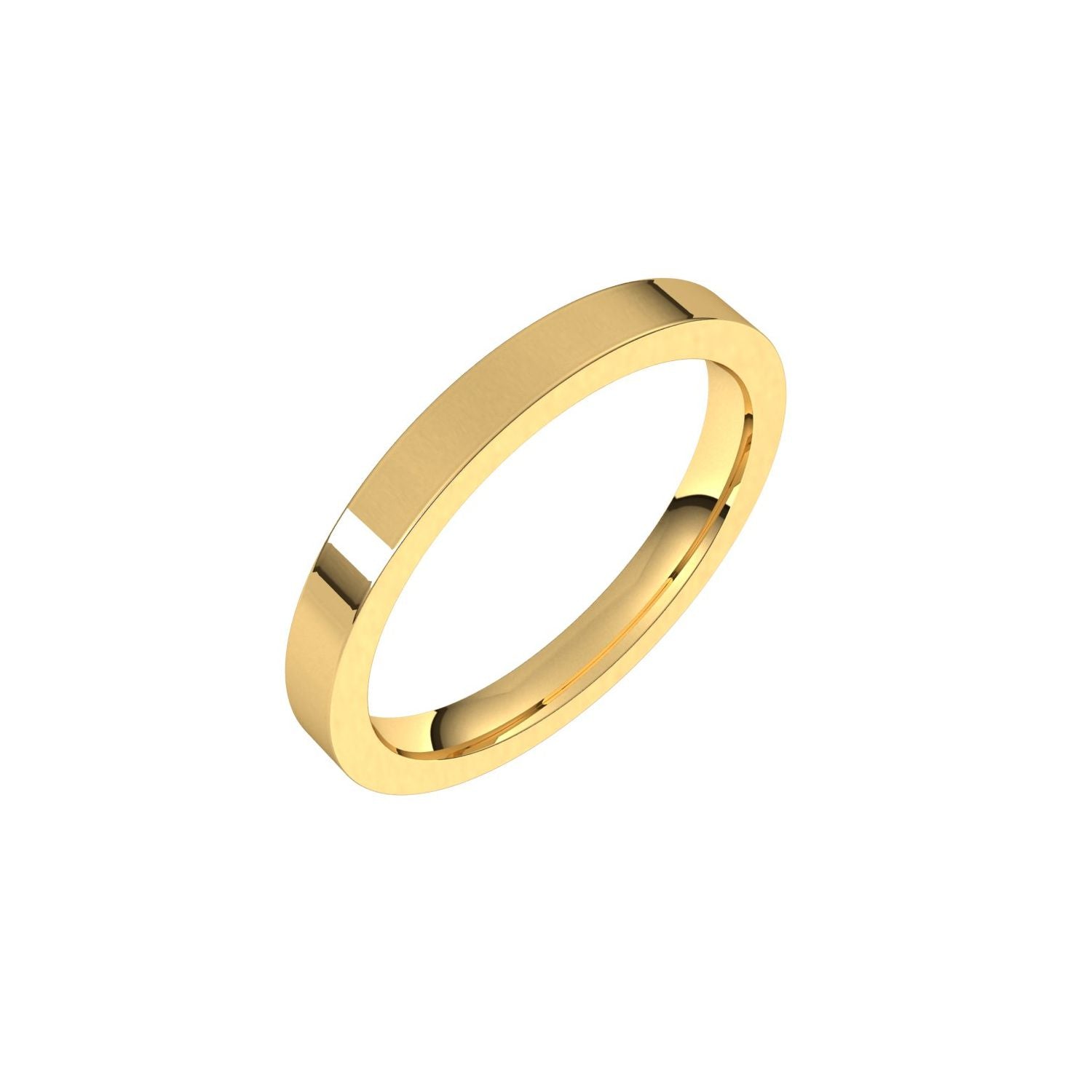 2.5mm Comfort-Fit Flat Stacking Band in Yellow Gold