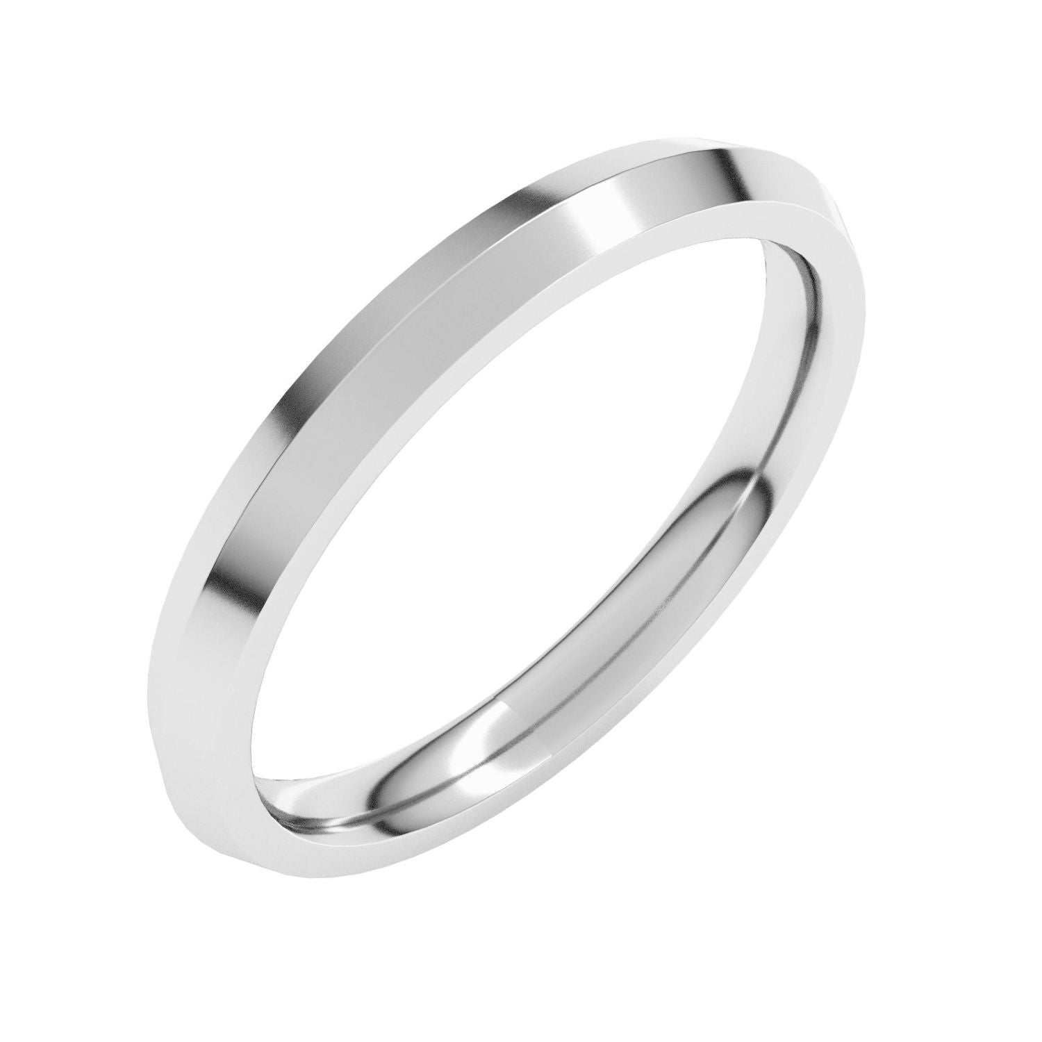 2.5mm Comfort-Fit Knife-Edge Stacking Band in White Gold