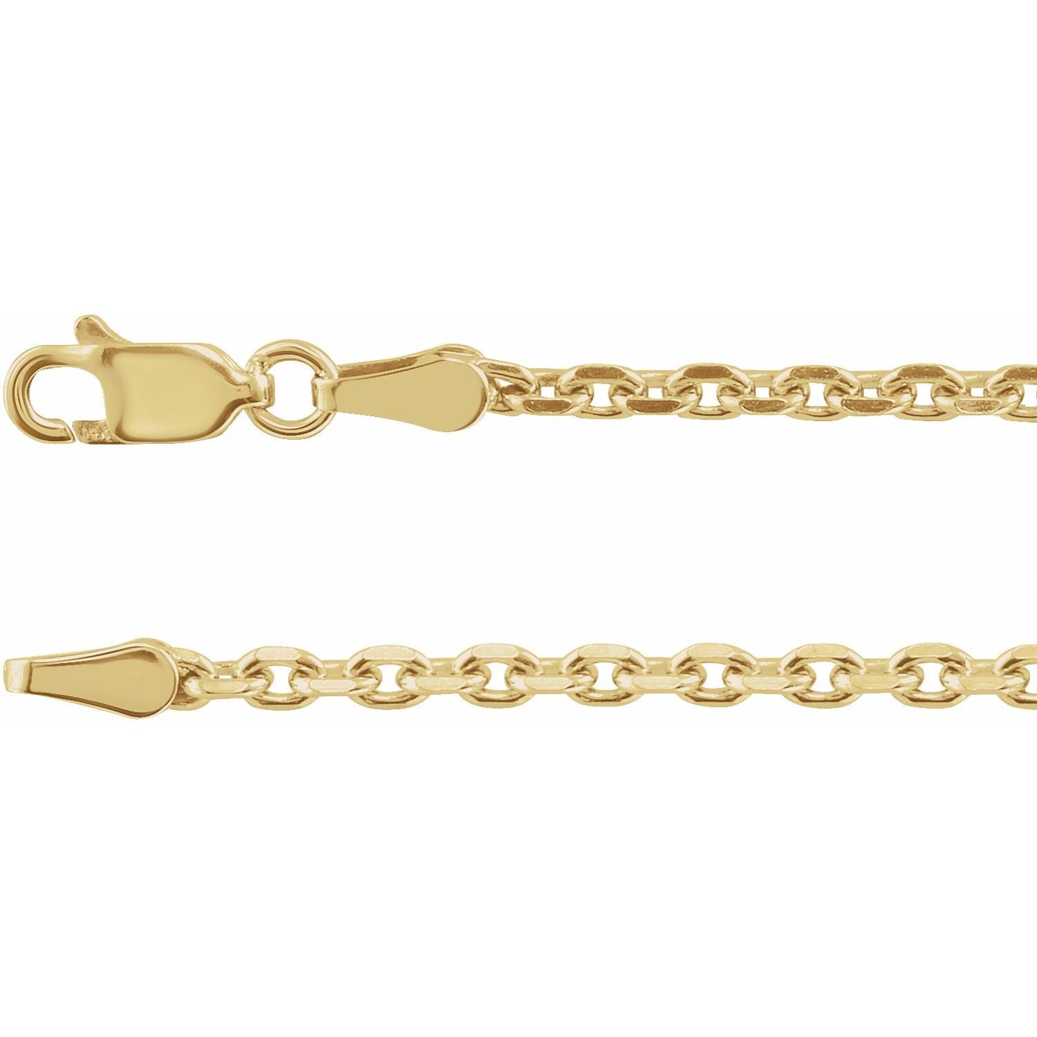 2.5mm Diamond-Cut Cable Chain Necklace in 14K Yellow Gold