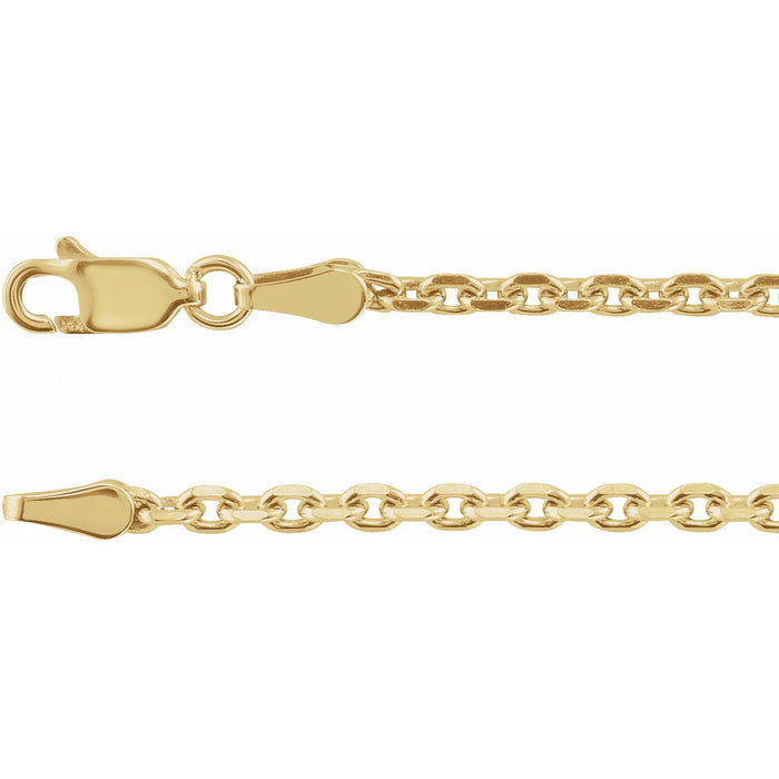 2.5mm Diamond-Cut Cable Chain Necklace in 14K Yellow Gold