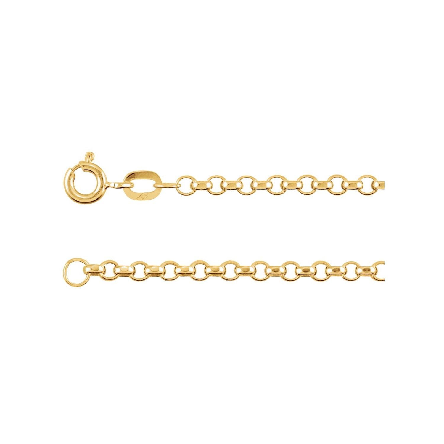 2.5mm Diamond-Cut Rolo Chain Necklace | Diamond & Sapphire