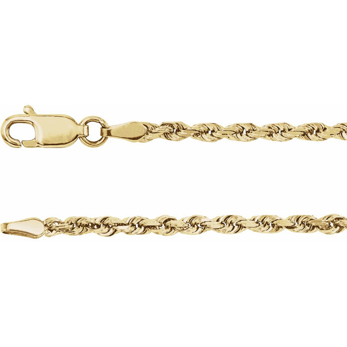 2.5mm Diamond-Cut Rope Chain Necklace | Diamond & Sapphire