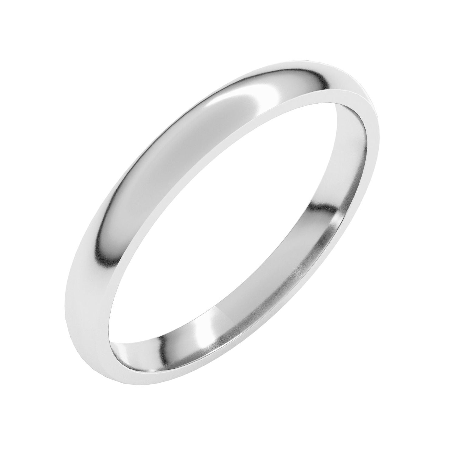 2.5mm Lightweight Comfort-Fit Stacking Band in White Gold