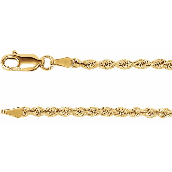 2.5mm Rope Chain Necklace | Diamond & Sapphire