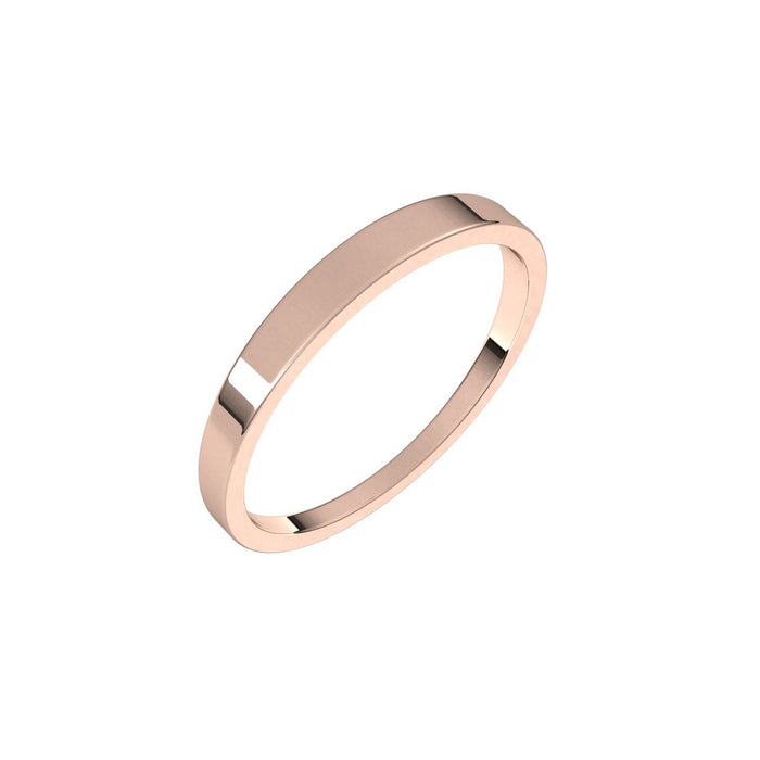 2.5mm Tapered Flat Stacking Band in Rose Gold