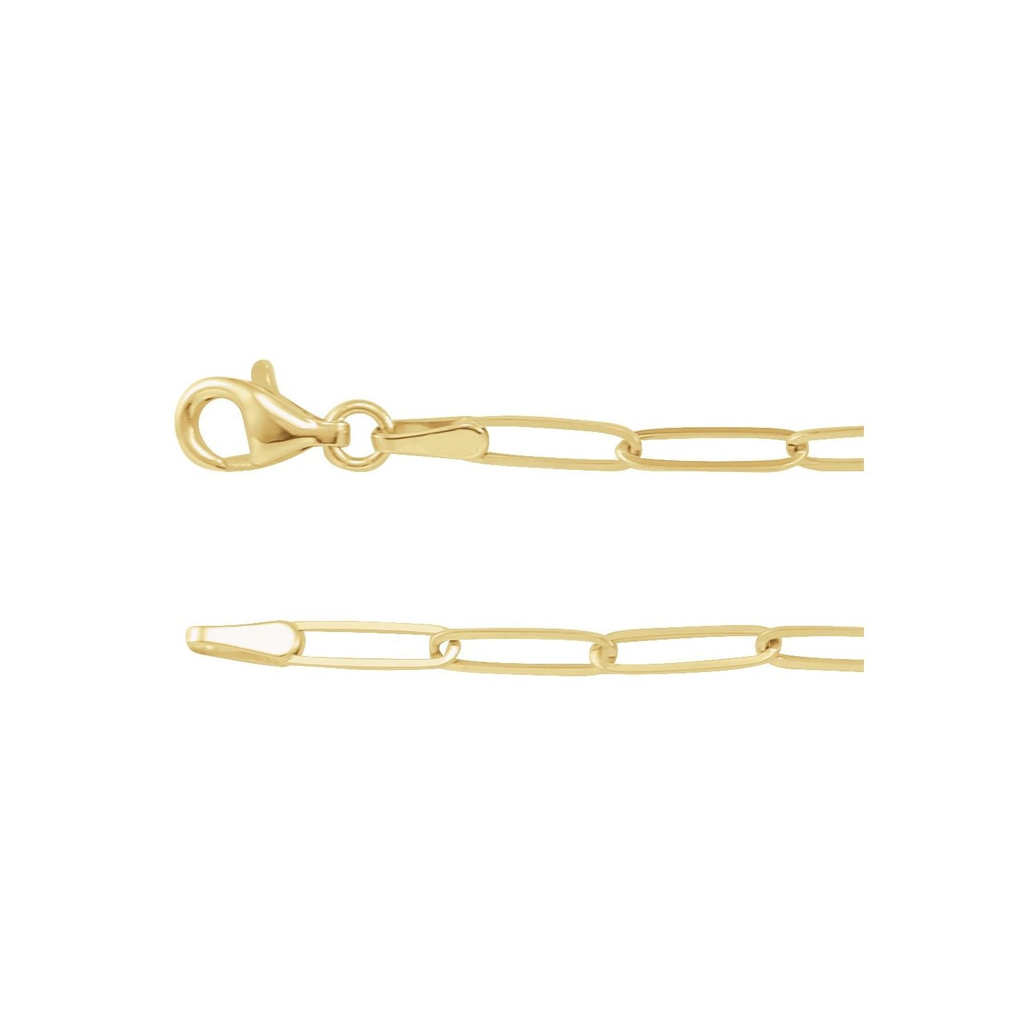 2.6mm Paperclip Chain Necklace | Diamond & Sapphire