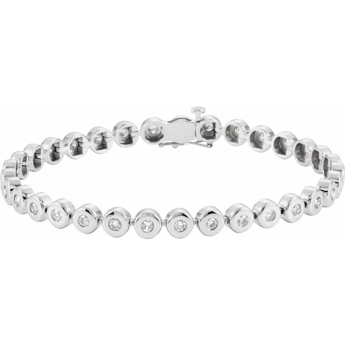 2 ct Bezel-Set Diamond Tennis Bracelet in White Gold