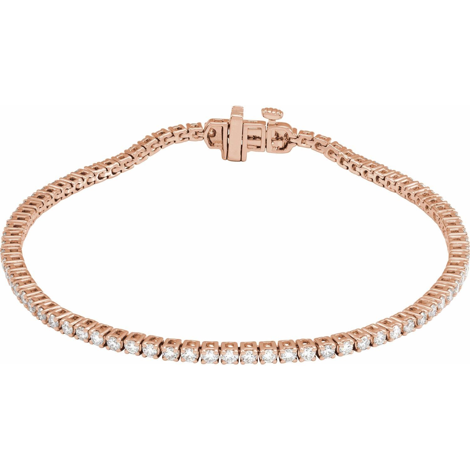 2 ct Lab-Grown Diamond Tennis Bracelet in Rose Gold
