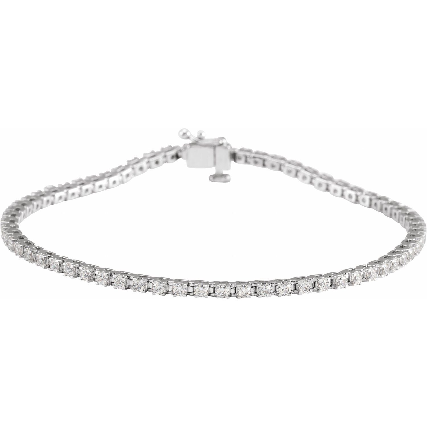 2 ct Natural Diamond Tennis Bracelet in White Gold