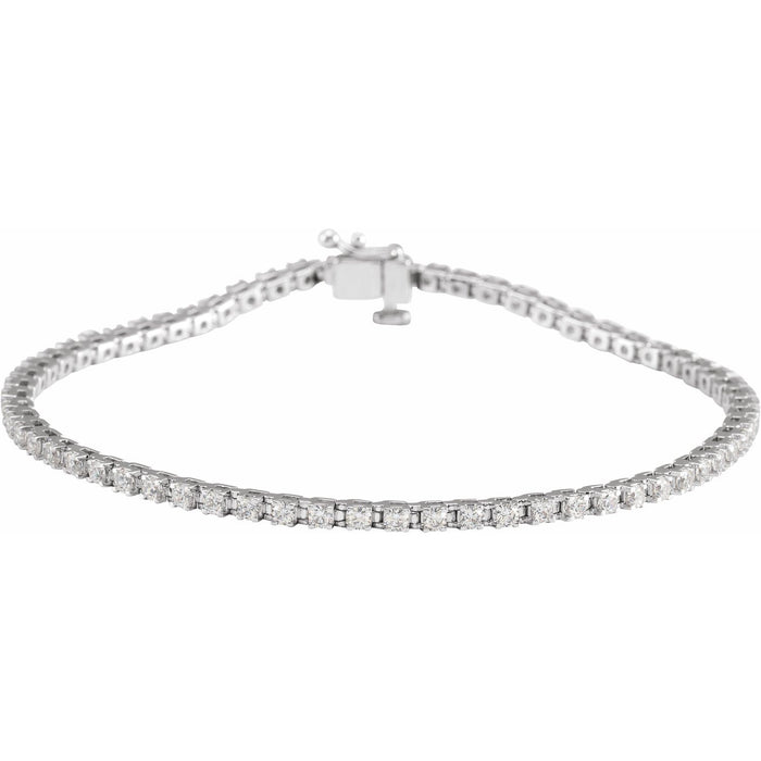 2 ct Natural Diamond Tennis Bracelet in White Gold