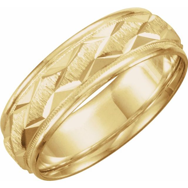 Geometric Faceted Men's Wedding Band, 7 mm width