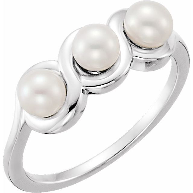 high-set cultured pearl ring in 14k white gold