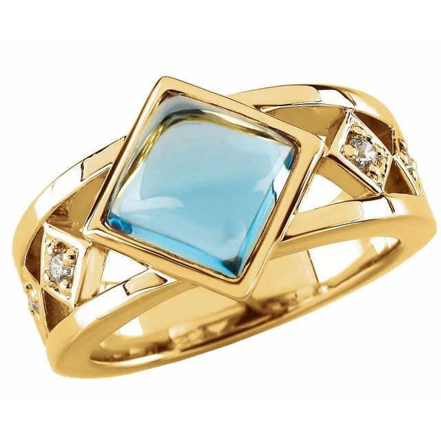 Princess Emerald Bezel-Set Right-Hand Ring