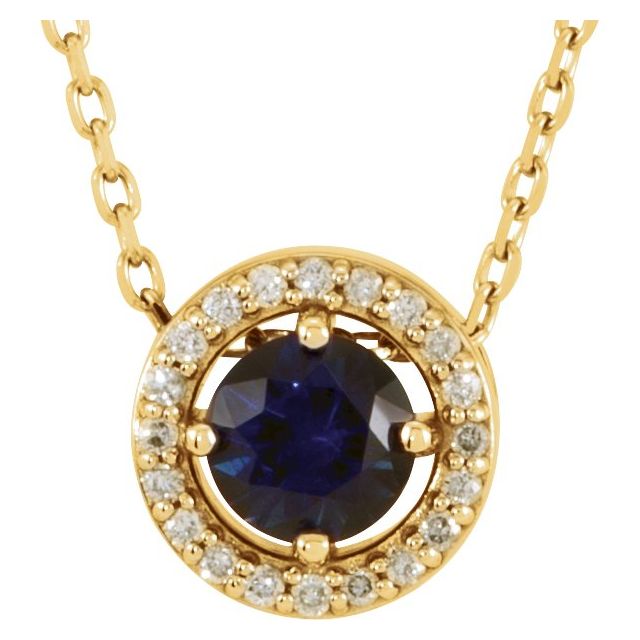 september sapphire oval gold necklace in 14k yellow gold