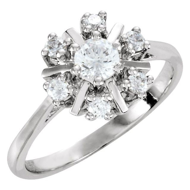 Round Amethyst Halo Ring