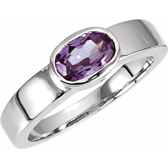 Still Water Bezel Oval Blue Topaz Ring