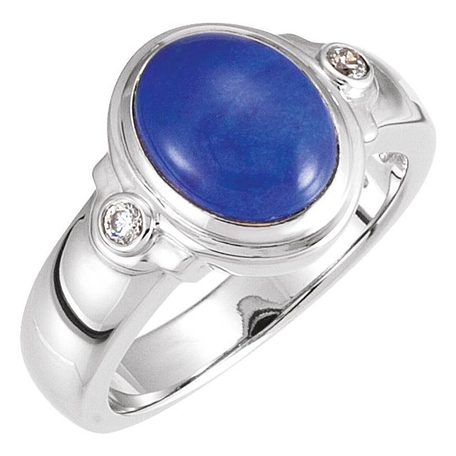 Oval Emerald Bezel Accented Ring