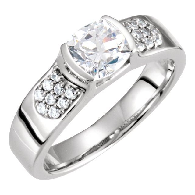 1.5 ct Pear Lab-Grown Diamond Half-Bezel Engagement Ring