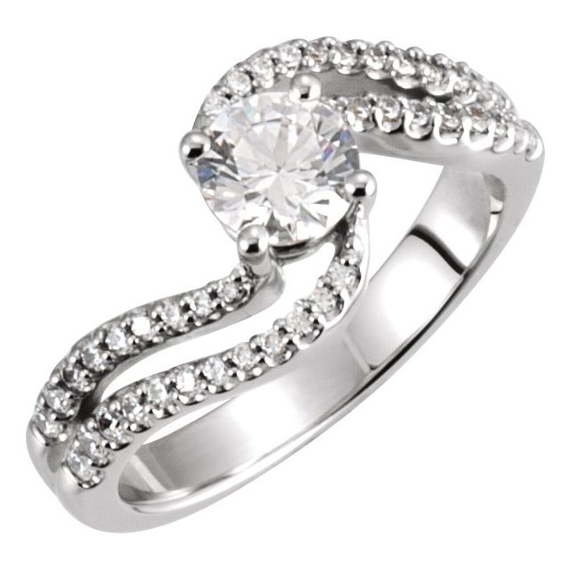 0.7 ct Round Lab-Grown Diamond Double-Row Bypass Engagement Ring